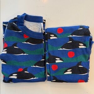 Hanna Andersson Blue and Black Orca Pajama Set
